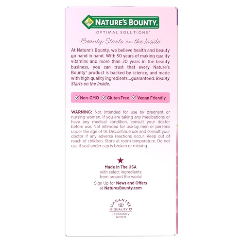 Nature's Bounty Optimal Solutions package-graphics illustrate trusted quality and ease