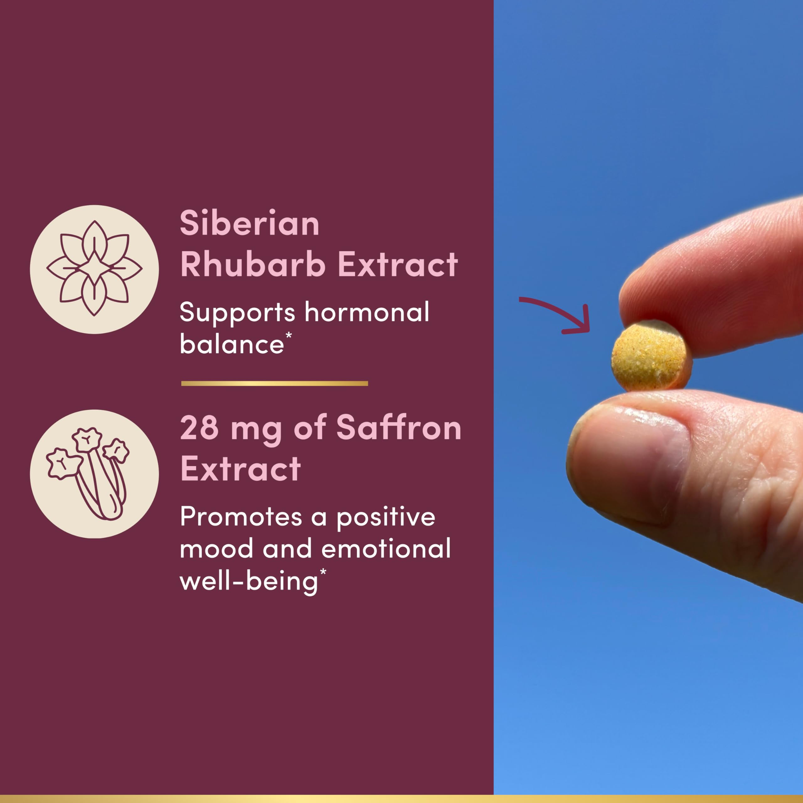 Nature's Bounty Optimal Solutions saffron-flower image suggests mood-support benefits