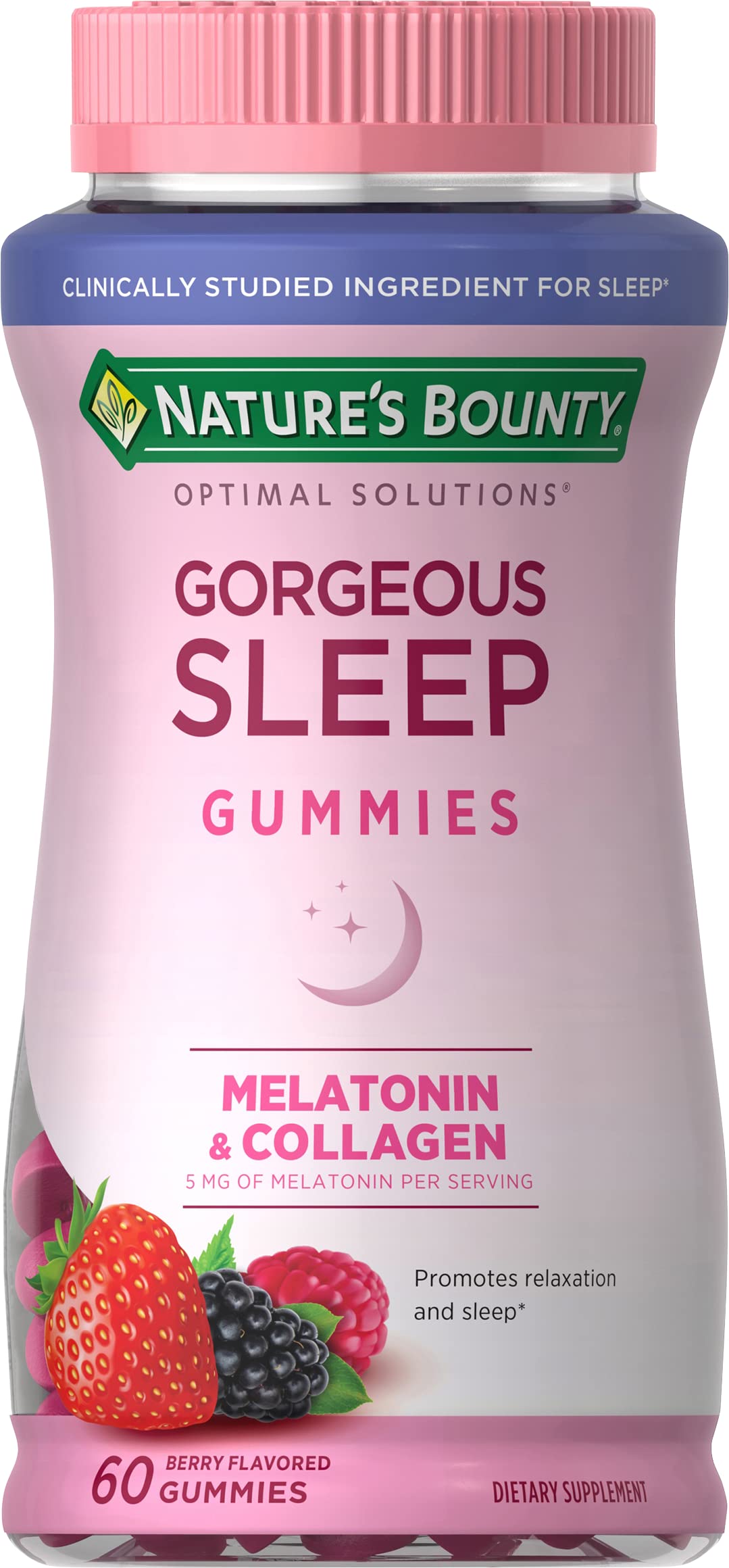 Nature's Bounty Gorgeous Sleep Gummies bottle front view suggesting a restful night