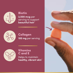 Nature's Bounty Optimal Solutions gummies pour into hand emphasizing enjoyable daily beauty routine