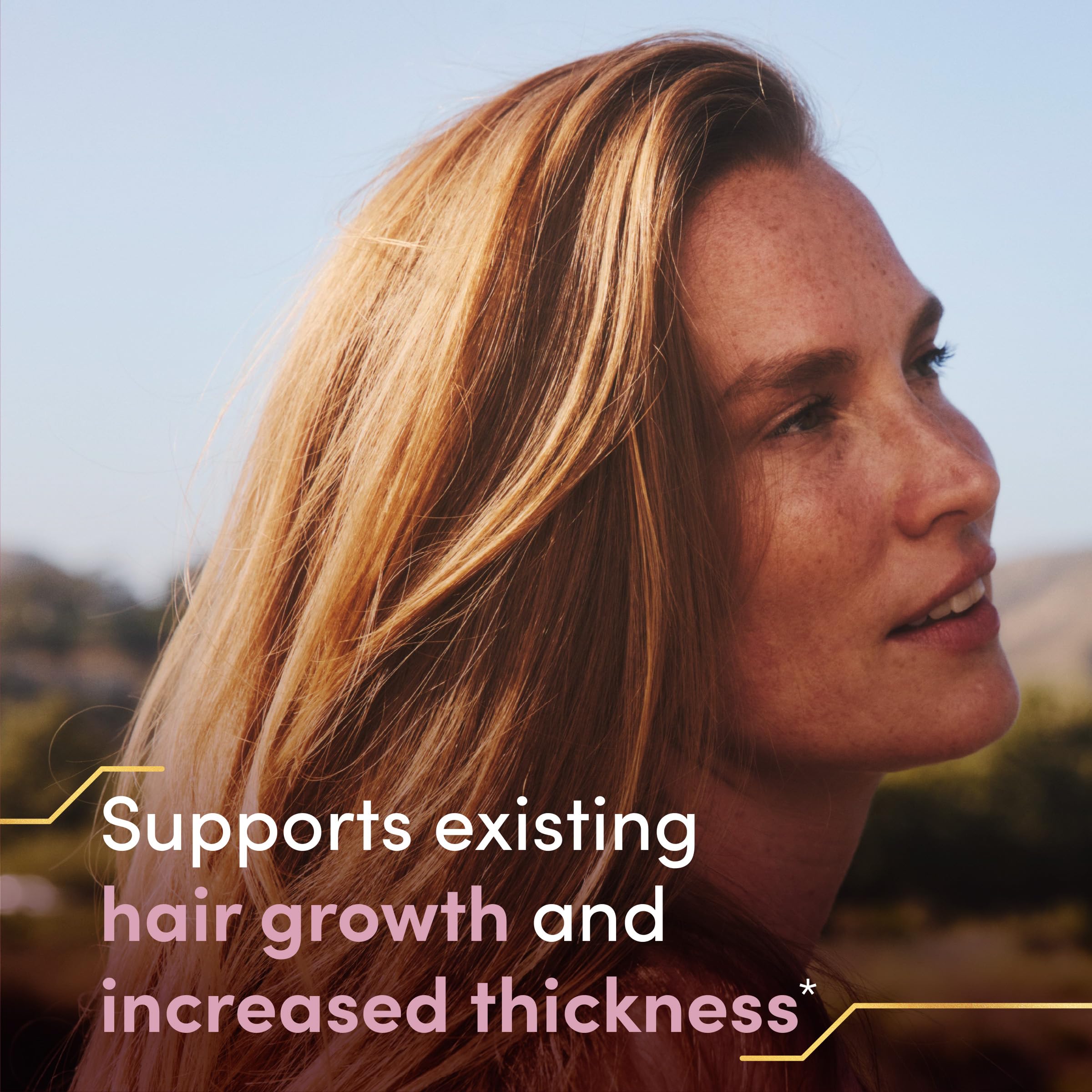 Nature's Bounty Optimal Solutions Hair Growth ingredients close-up highlights biotin and arginine.