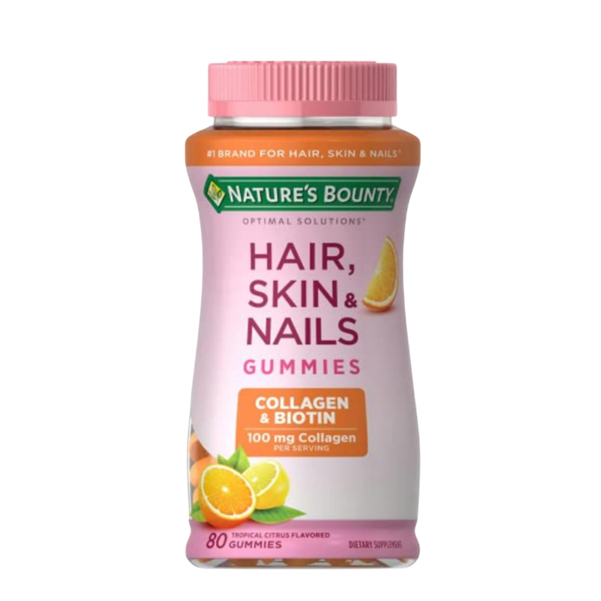 Nature's Bounty Optimal Solutions bottle ofHair, Skin & Nails gummies for daily beauty support.