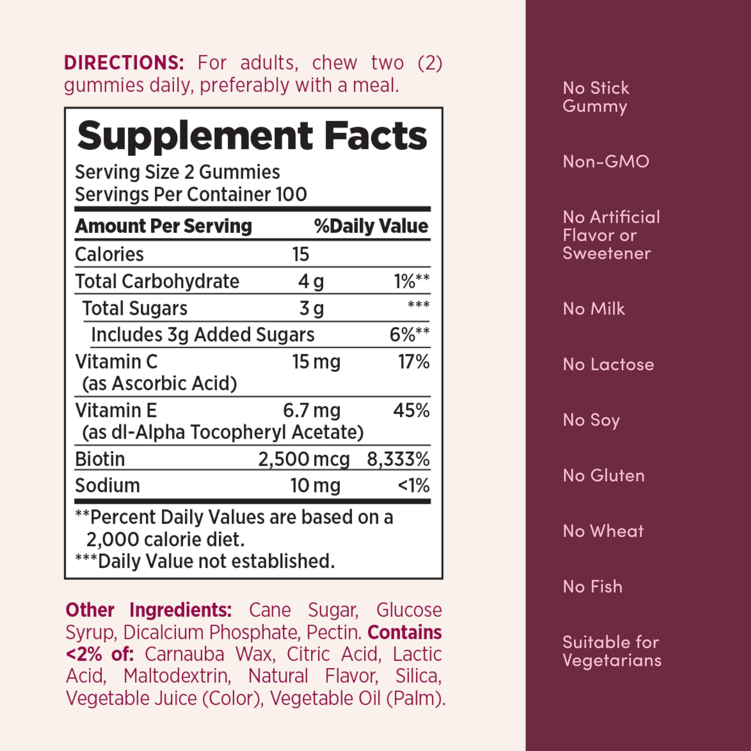 Two gummies daily serving guidance shown on packaging for routine.