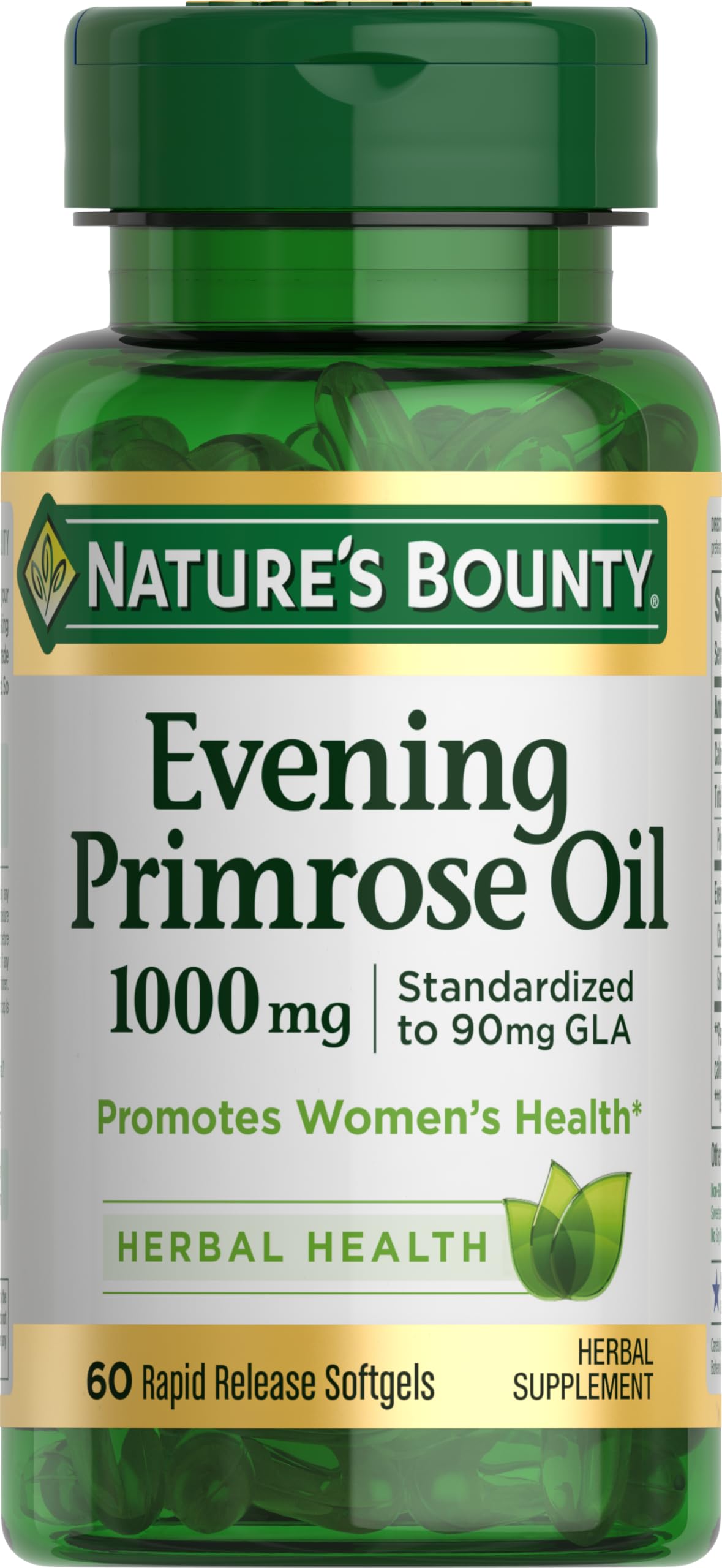 Nature's Bounty Primrose Oil bottle front view supporting daily wellness.