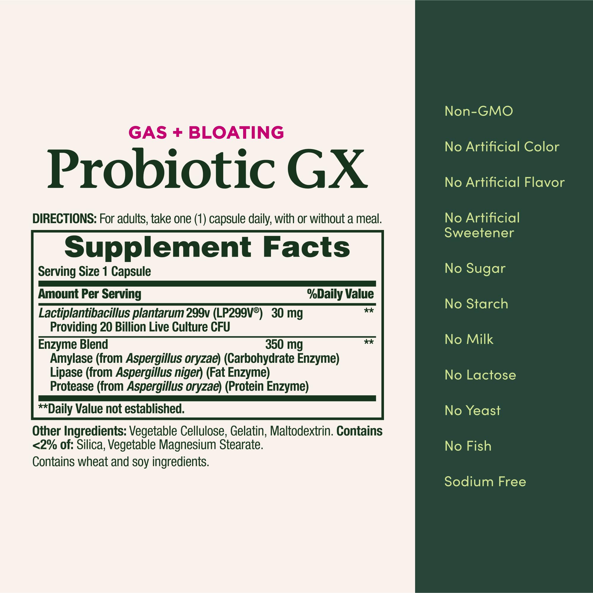 Nature's Bounty Probiotic GX digestive-health-chart highlights microbiome support.