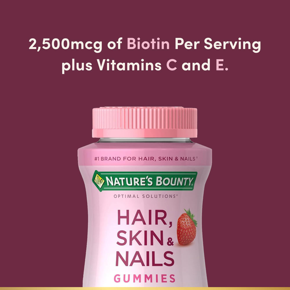 Nature's Bounty biotin gummies serving suggests daily beauty routine