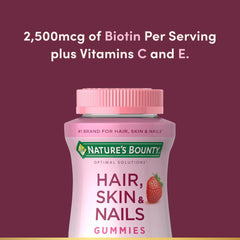 Nature's Bounty biotin gummies serving suggests daily beauty routine