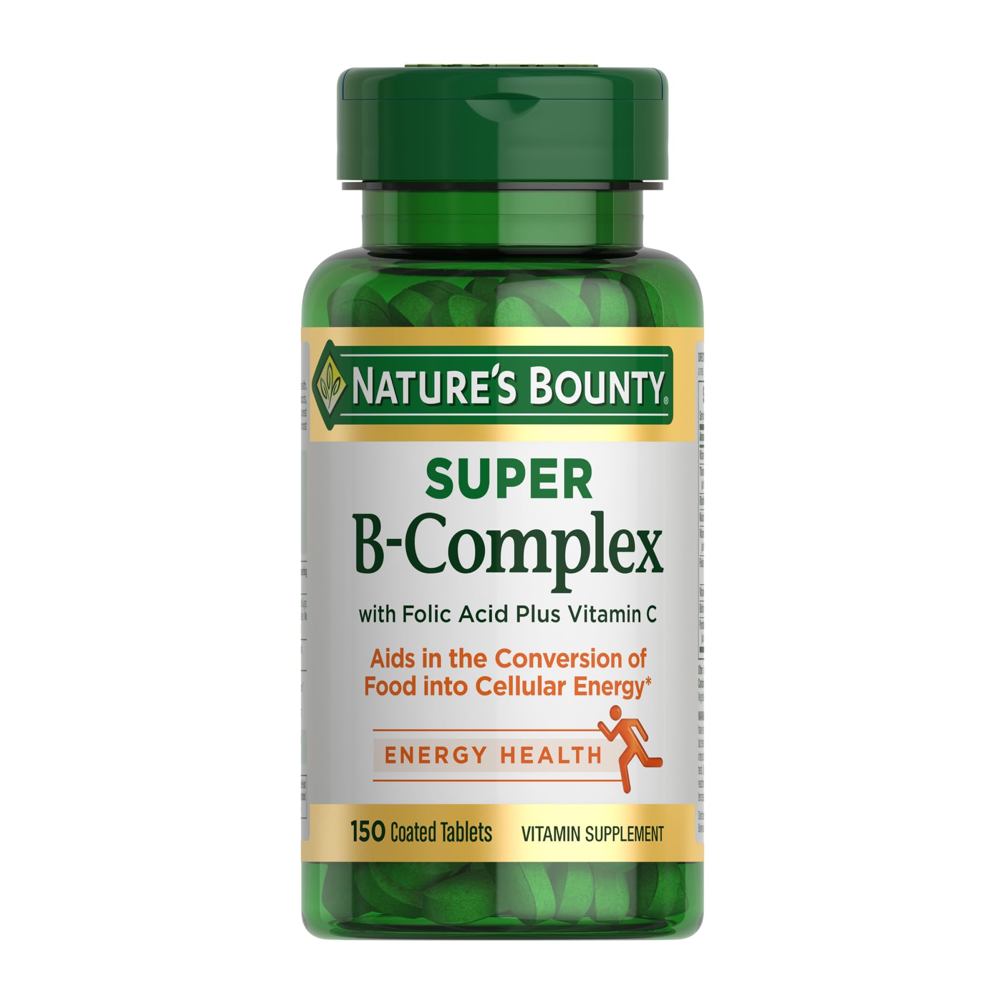 Nature's Bounty Super B Complex bottle front with energy support label