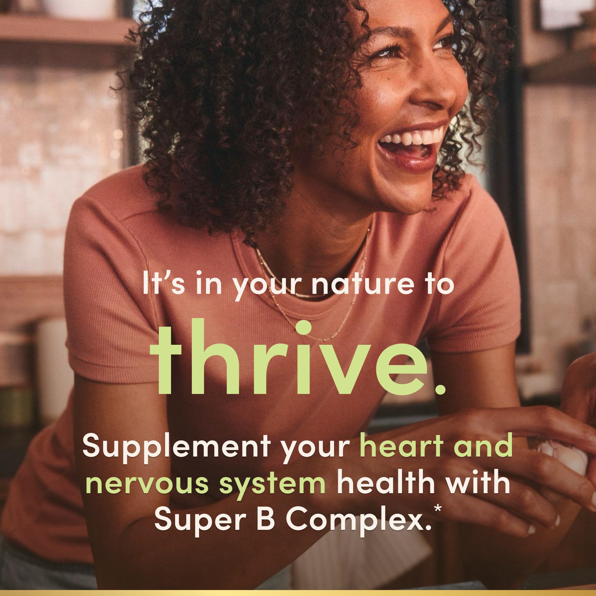 Nature's Bounty Super B Complex label features vitamin C for immune support