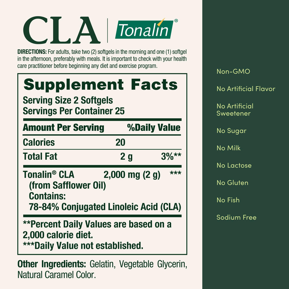 Nature's Bounty Tonalin 1000mg bottle display suitable for fitness routines.