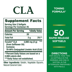 Tonalin CLA softgel pour showing rapid-release absorption for quick uptake.