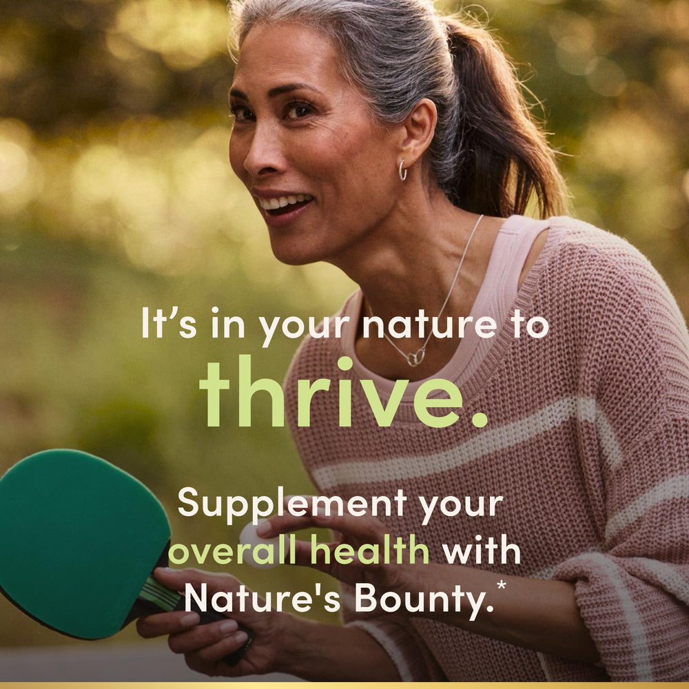Nature's Bounty Turmeric capsules bottle top, easy-to-swallow capsules for daily wellness