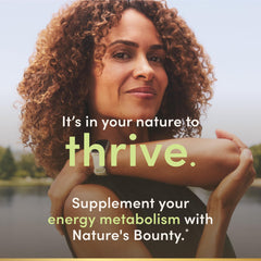 Nature's Bounty Vitamin B6 close-up tablet highlight for daily energy support.