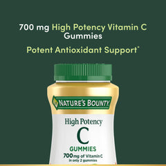 Nature's Bounty Vitamin C Gummies closeup shows orange texture for tasty daily wellness.