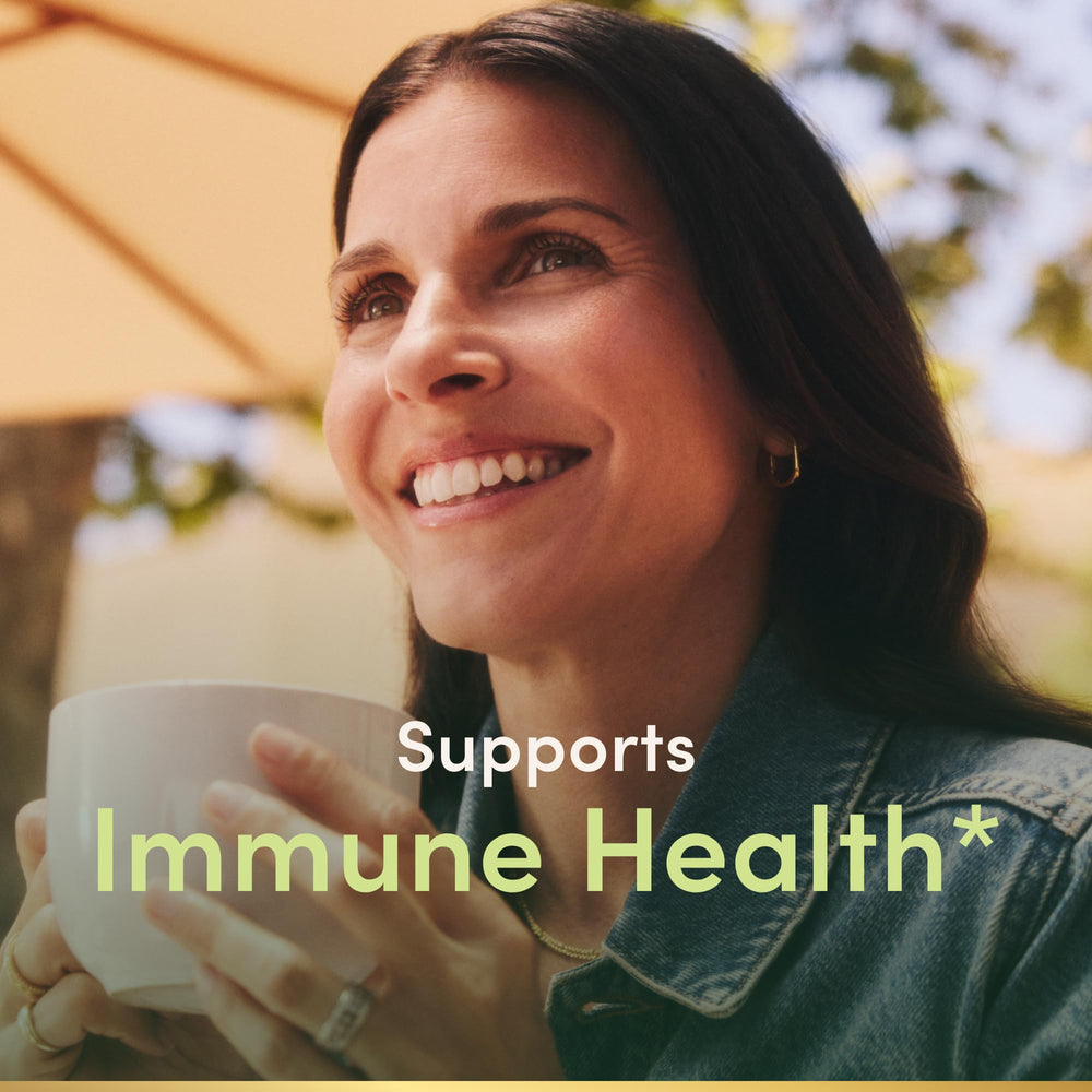 Close-up of Nature's Bounty Vitamin C Zinc tablets for everyday use.