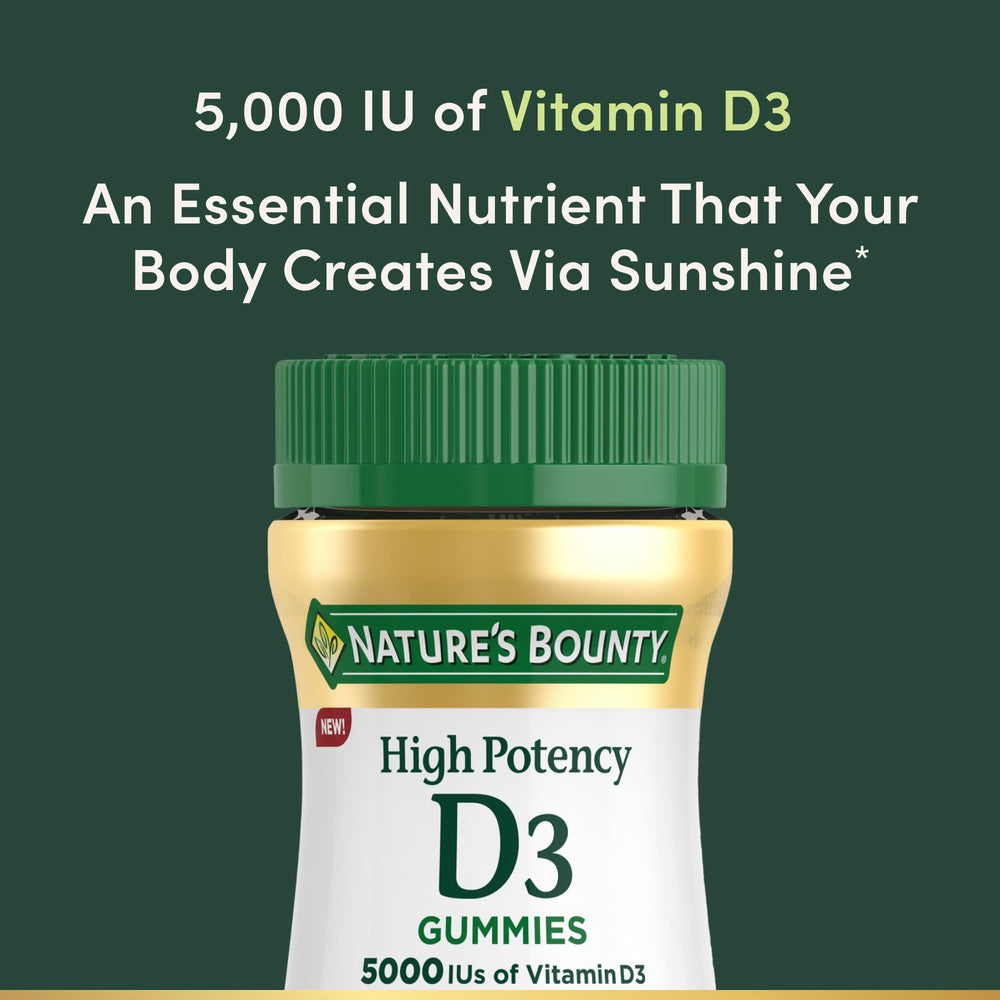 Close-up strawberry-flavor gummies with D3 benefits