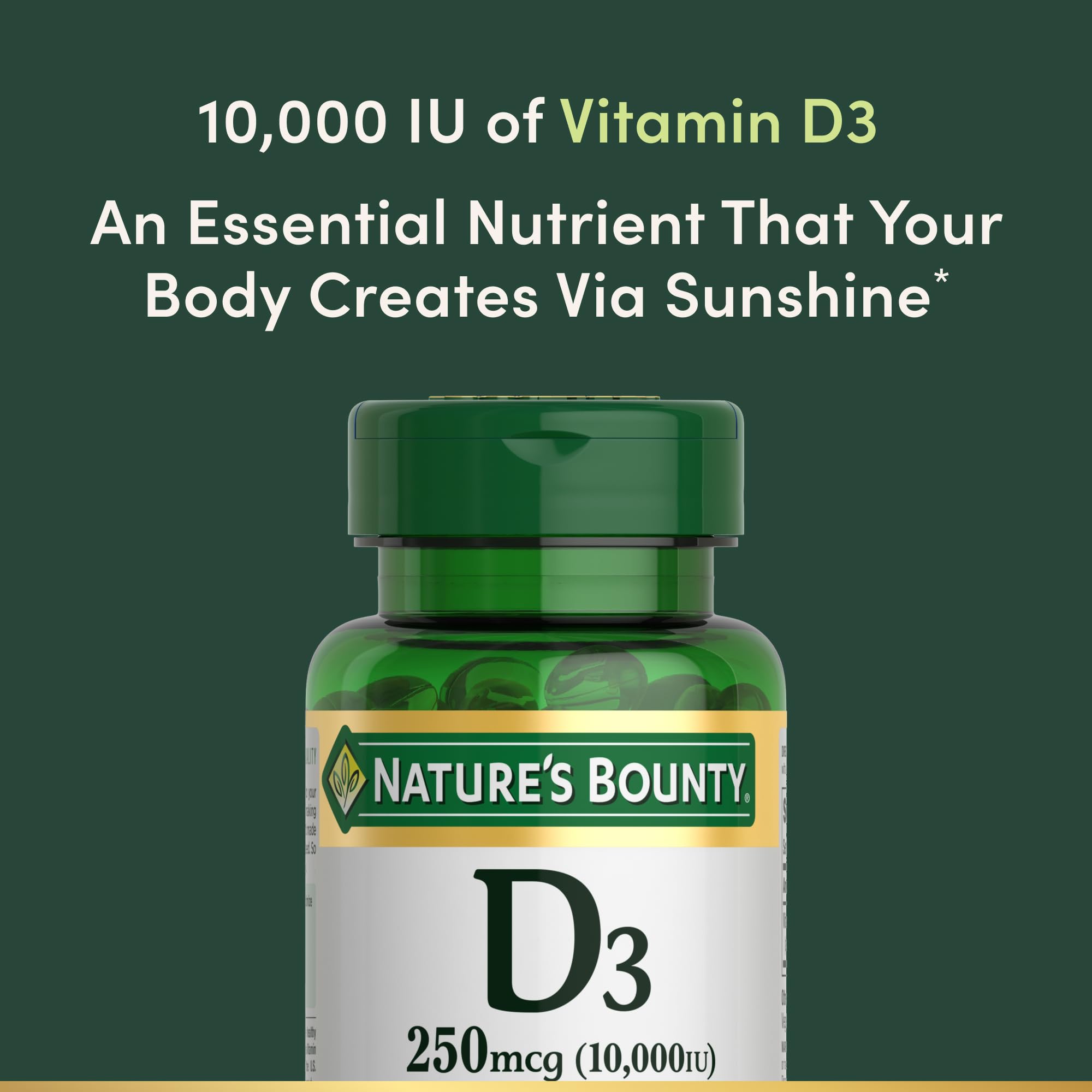 Non-GMO, gluten-free Nature's Bounty Vitamin D3 is a clear daily option.