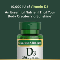 Non-GMO, gluten-free Nature's Bounty Vitamin D3 is a clear daily option.