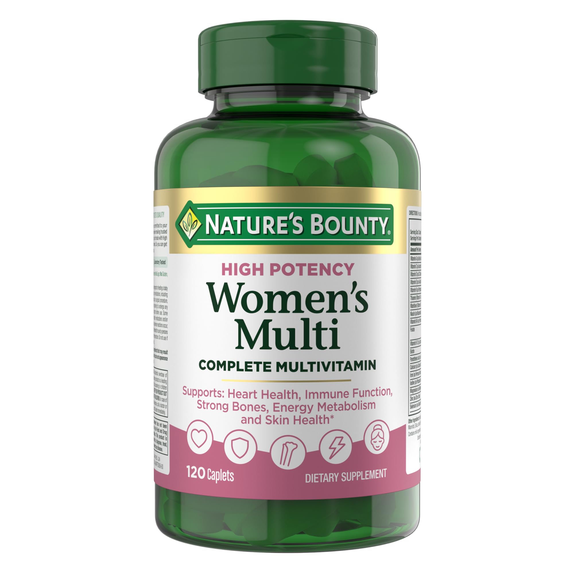Nature’s Bounty Women’s Complete Multivitamin bottle showing essential nutrients for daily wellness