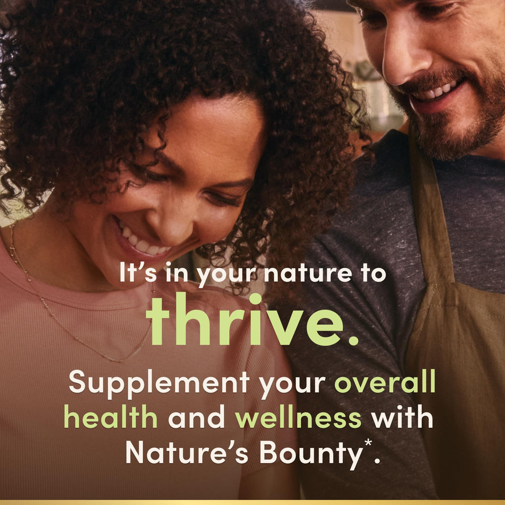 Daily-use scene with breakfast beside Nature’s Bounty multivitamin