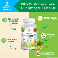Nature's Branch burpless lemon coating visible on softgels for easy digestion.