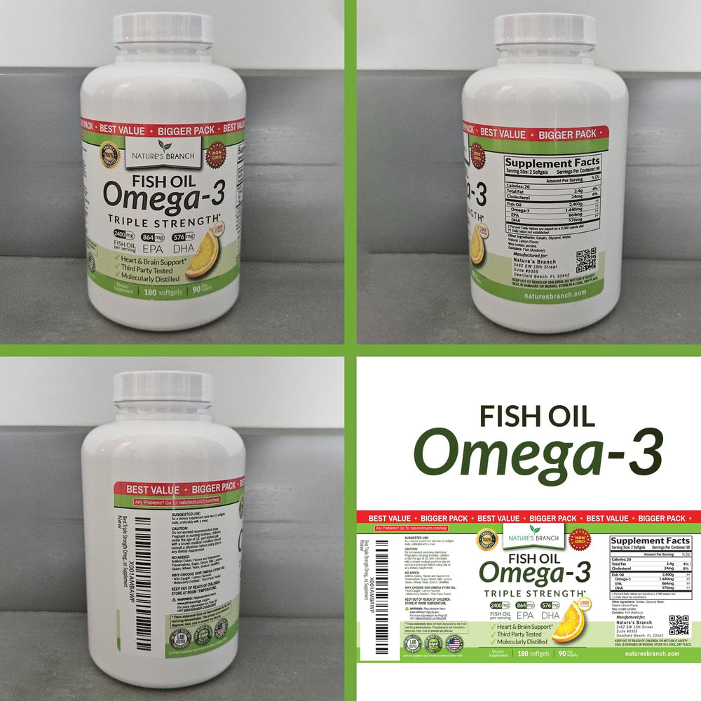 Nature's Branch lemon-flavored softgels ideal for daily use.