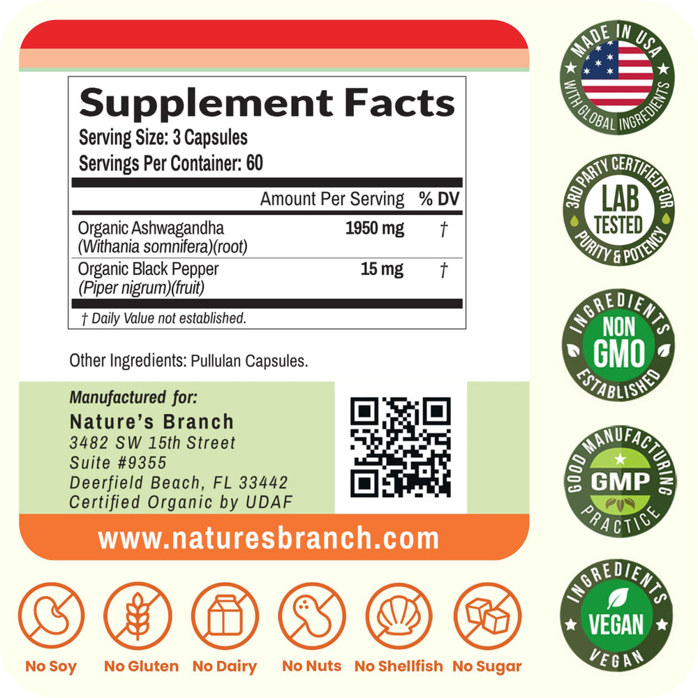 NATURE'S BRANCH made in USA label signals quality sourcing.