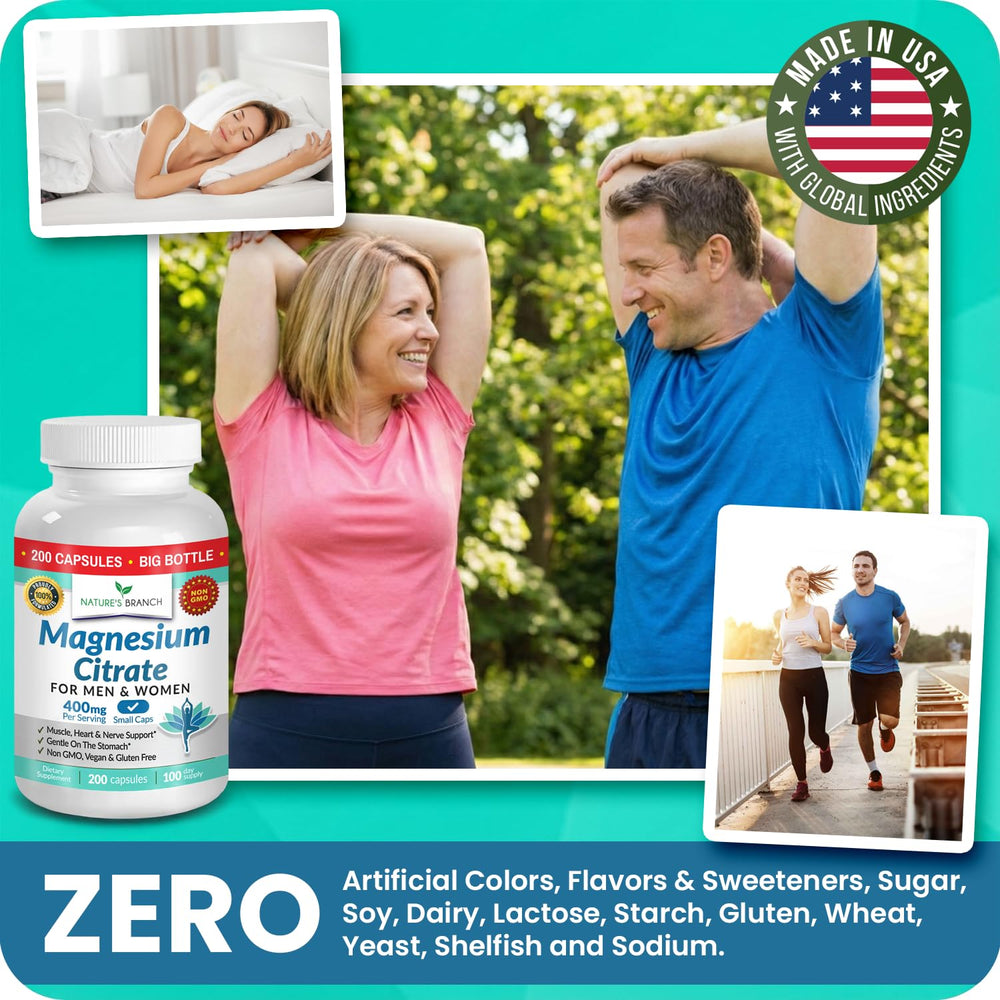 Nature's Branch Magnesium Citrate bottle set for a nighttime routine