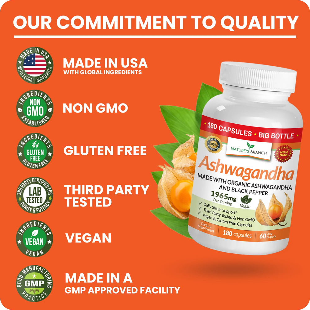 NATURE'S BRANCH third-party tested badge demonstrates transparency and potency.