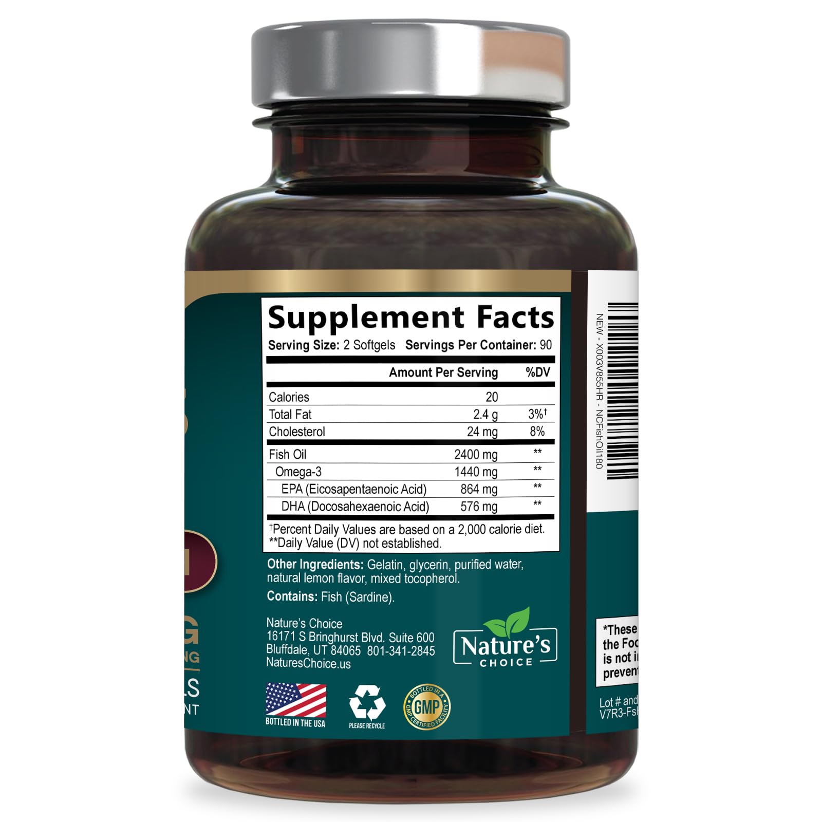 180-count bottle highlights value and convenience.