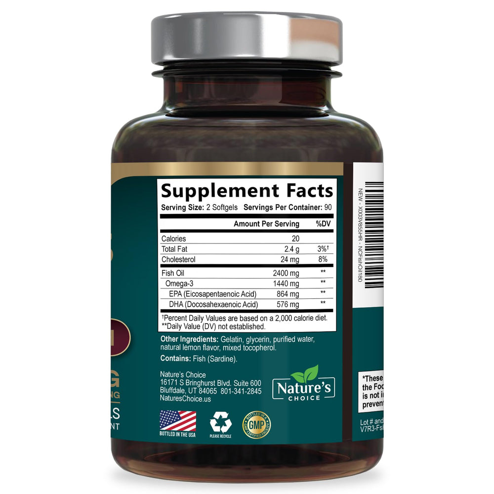 180-count bottle highlights value and convenience.