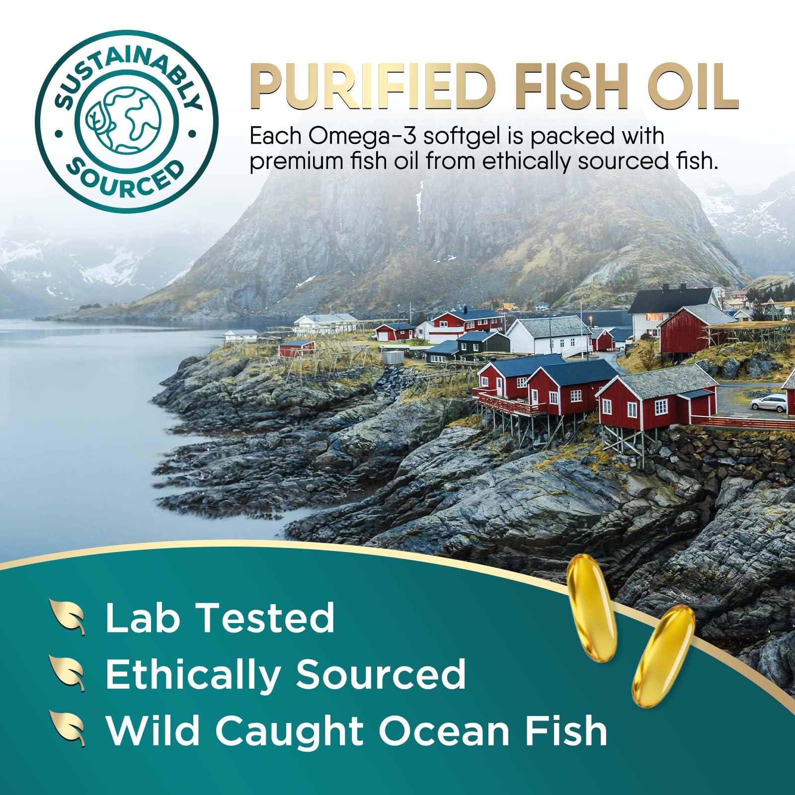 Nature's Choice Omega-3 third-party tested seal on product.