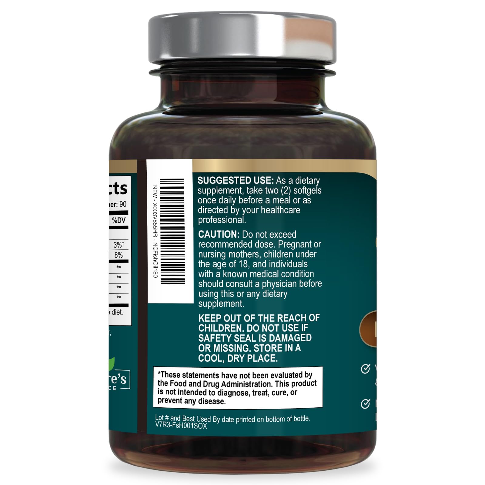Wellness-focused visuals suggest daily omega-3 support.