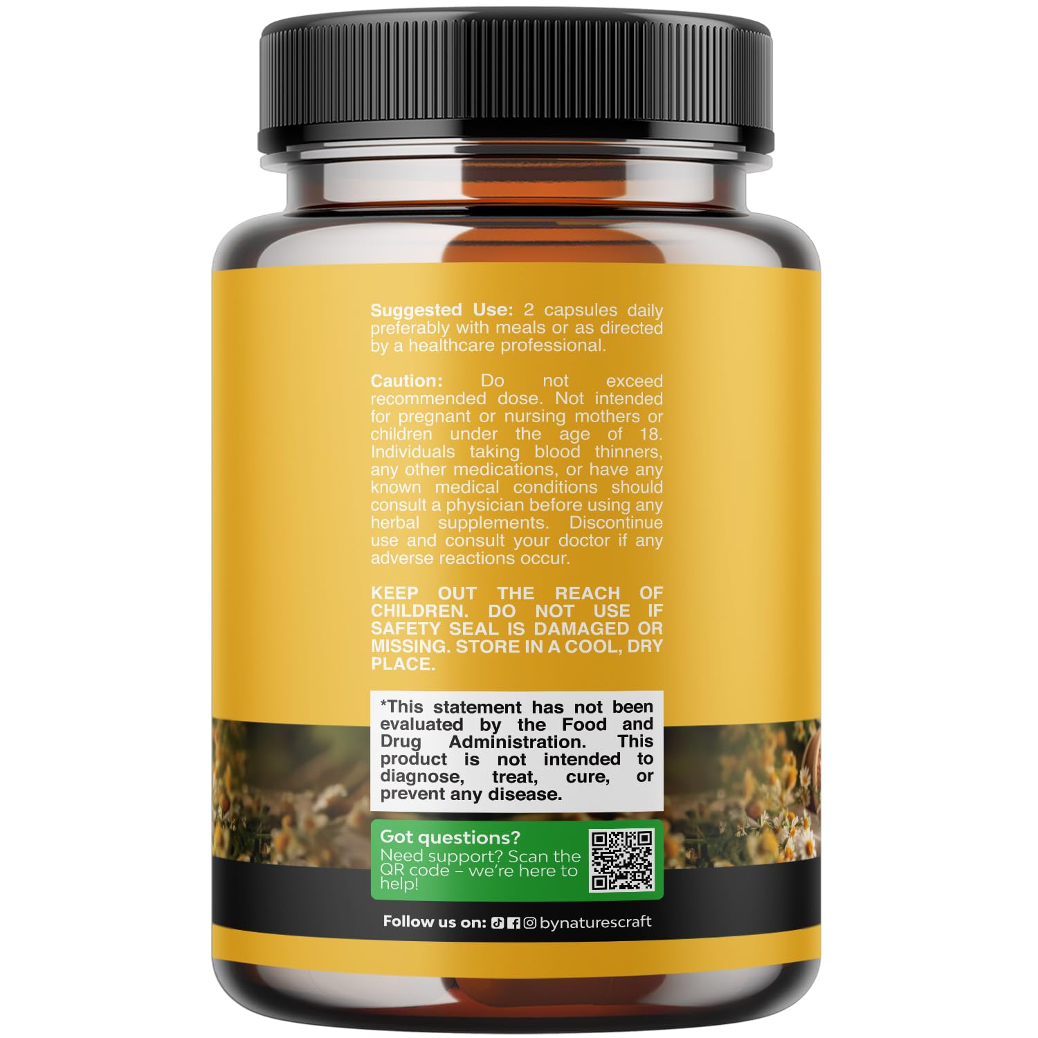 Natures Craft Bee Pollen Pills capsules close-up showing compact capsules