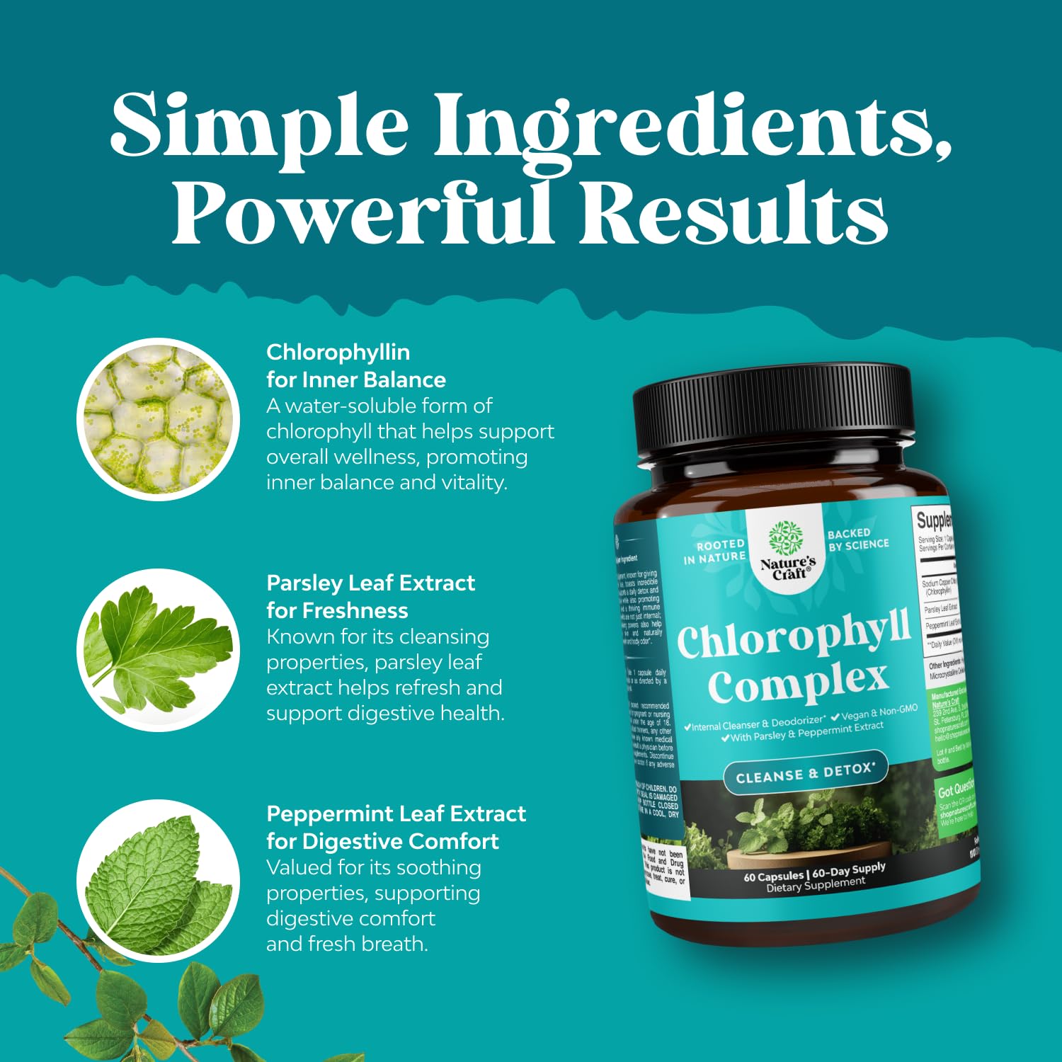 Natures Craft capsules presentation shows gentle dose and taste-free consumption.