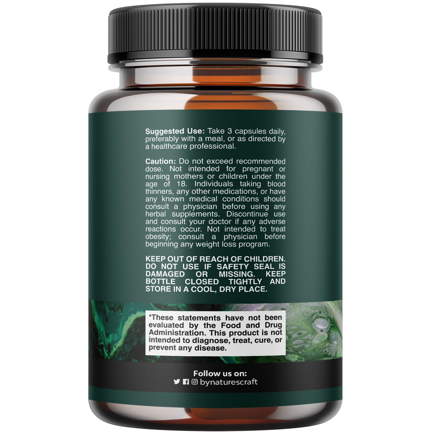 Natures Craft Digestive Enzymes ox bile capsules closeup emphasizes potent enzyme blend
