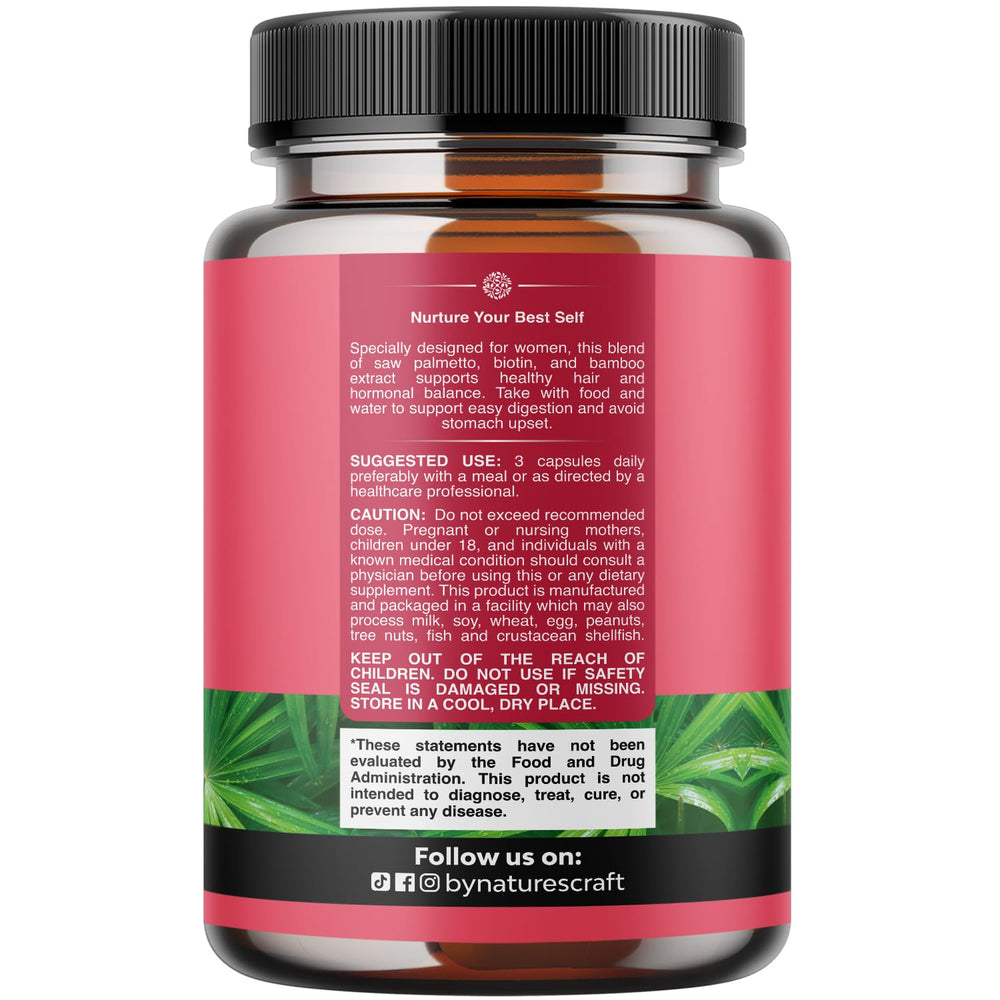 Nature's Craft saw palmetto for women capsules closeup highlights smooth coating