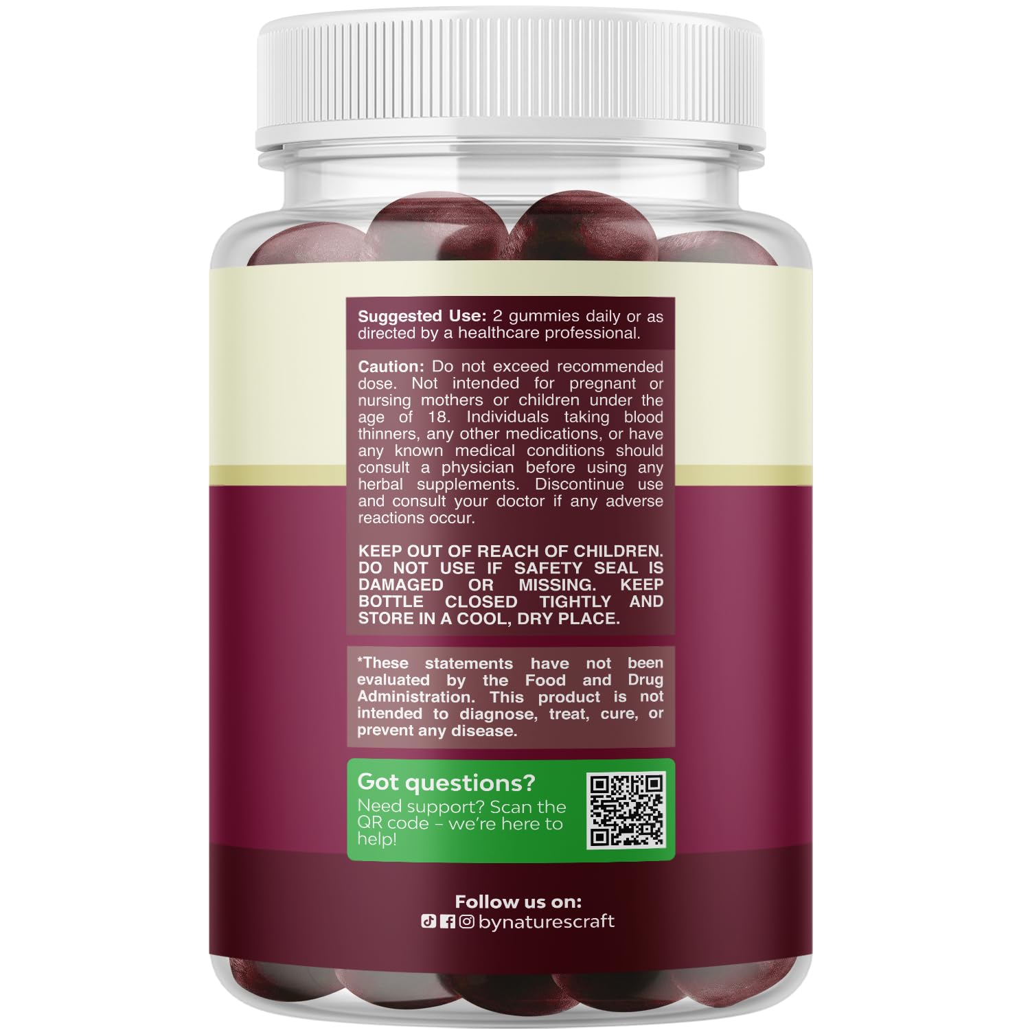 Natures Craft Flow Boosting Beet Root Gummies packaging side view suitable for vegan lifestyles