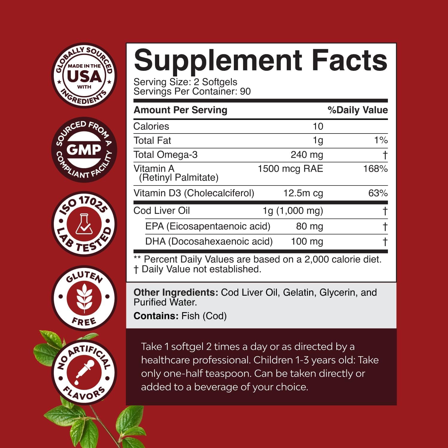 Natures Craft softgels poured out highlight omega-3 intake.