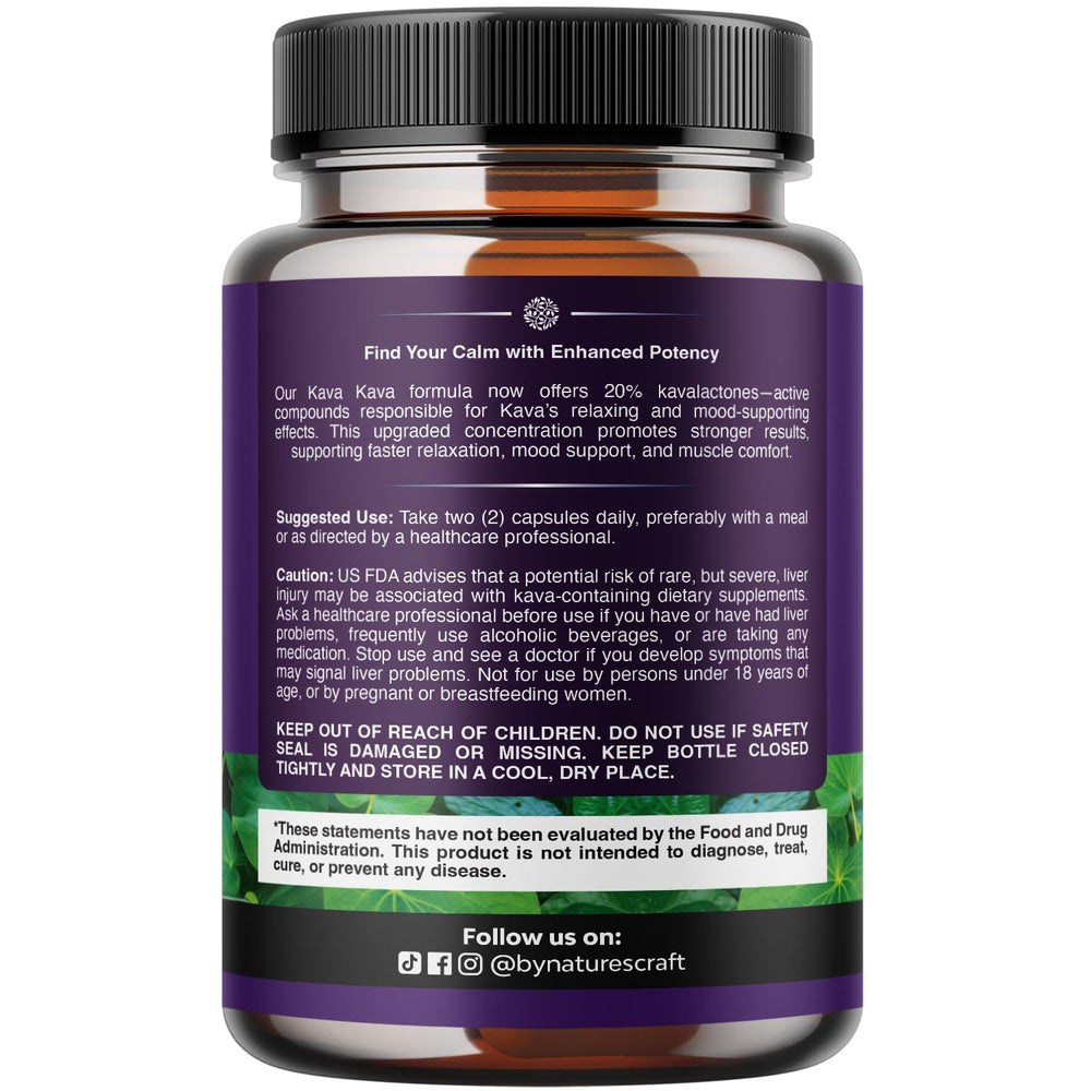 Natures Craft capsules being poured for quick daily stress relief.