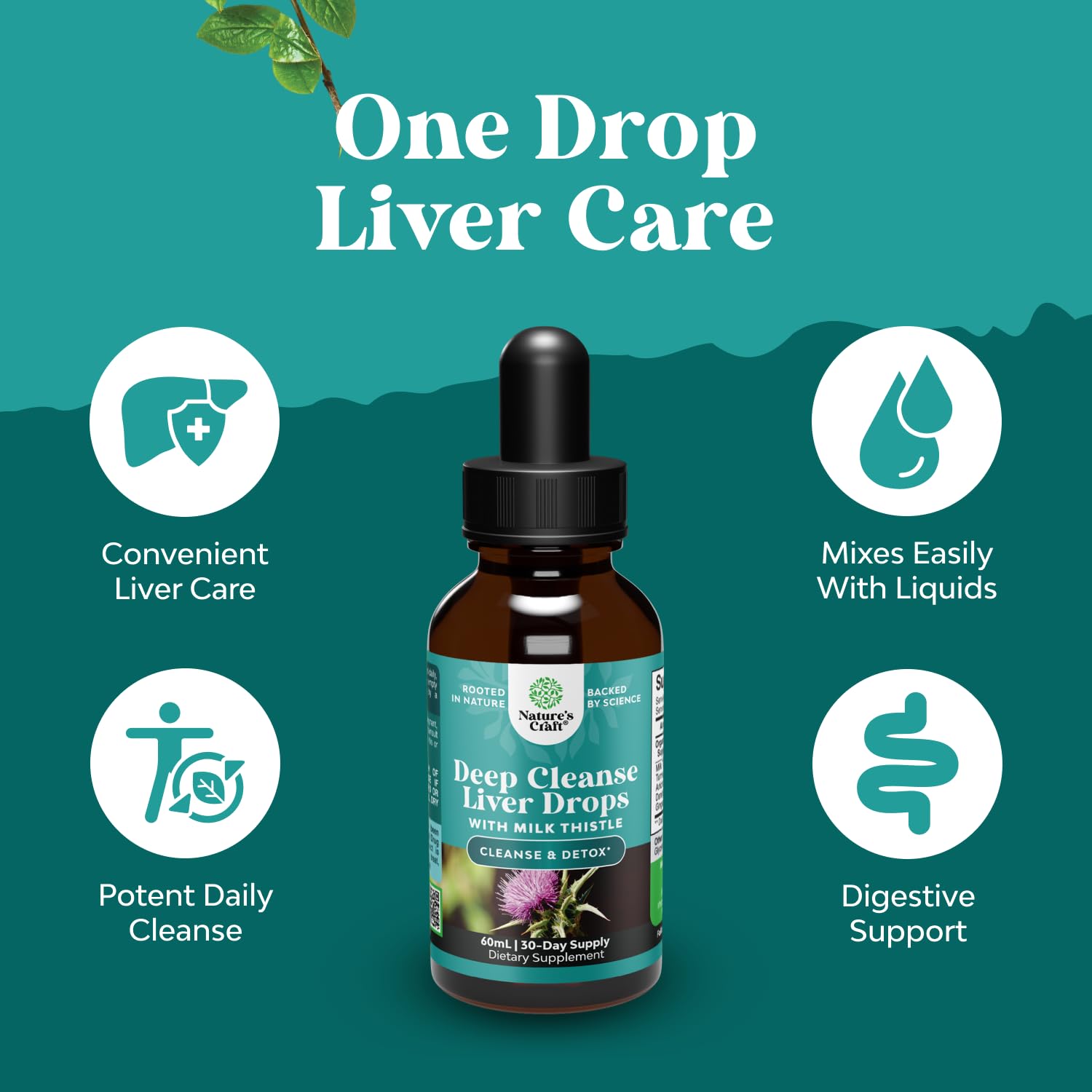 Natures Craft Liquid drops dispensing with measurable dropper