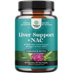 Nature's Craft Liver Support NAC bottle pour shows convenient daily detox potential.