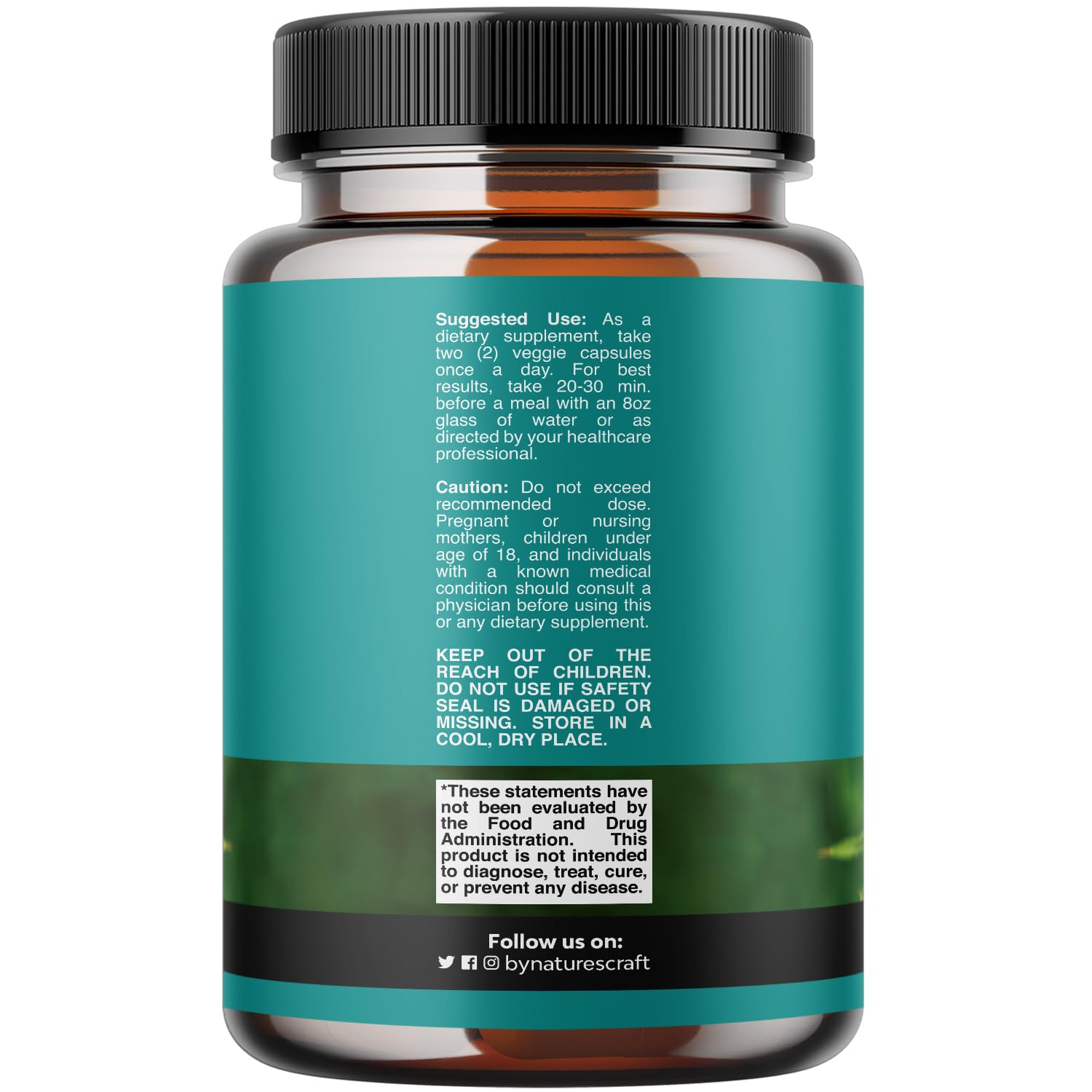 Nature's Craft Liver NAC capsules closeup highlights a plant-based blend for wellness.