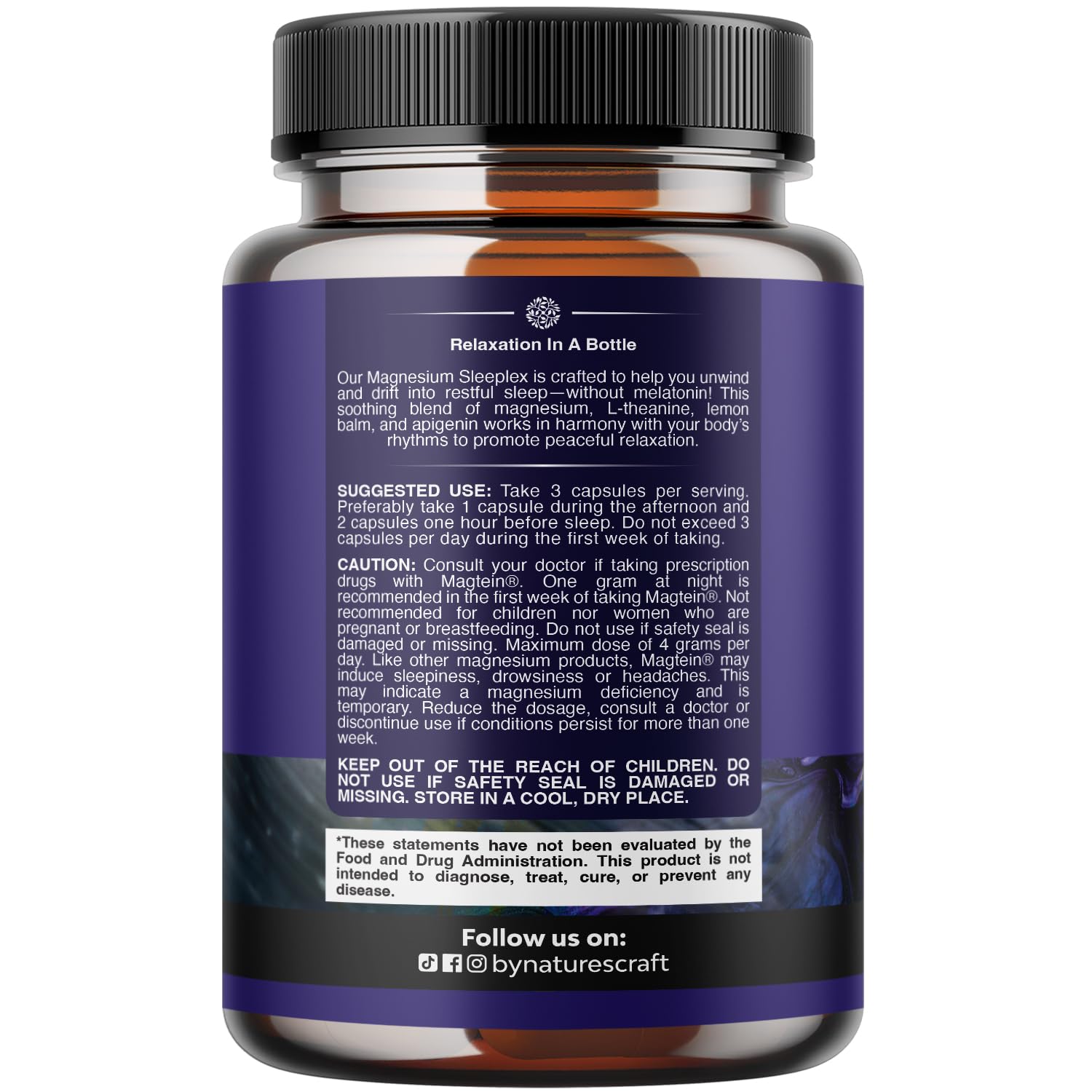 Natures Craft Magtein L-Threonate capsules emphasizing advanced sleep support