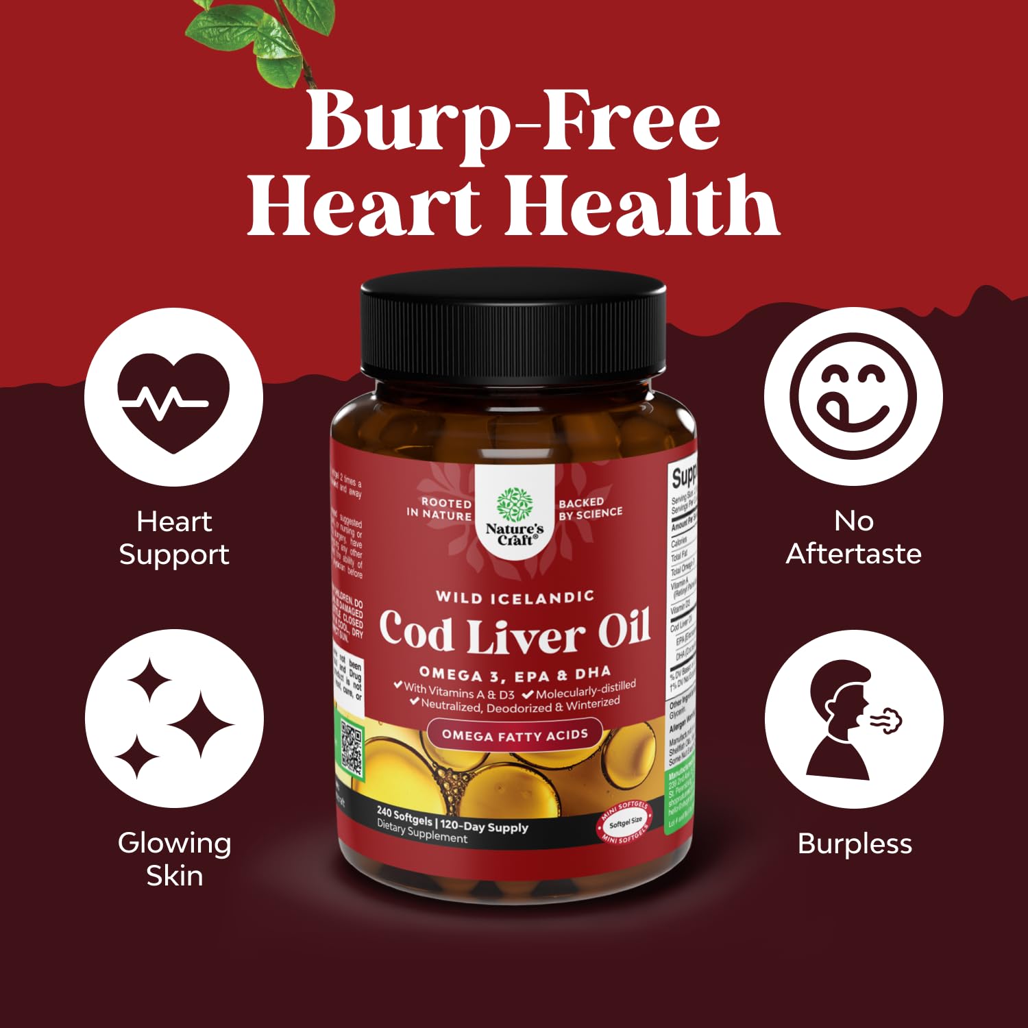 Nature's Craft capsules illustrate high EPA/DHA omega-3 richness