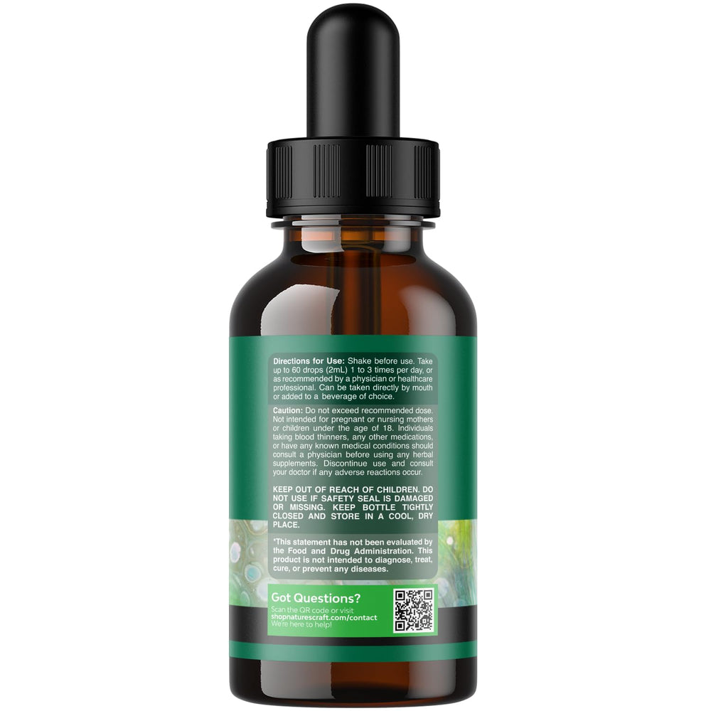 Natures Craft Organic Lymphatic Drops label close-up highlighting clean ingredients