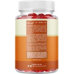 Natures Craft Potent B6 Gummies label detail highlighting vegan and non-GMO ingredients for daily wellness.
