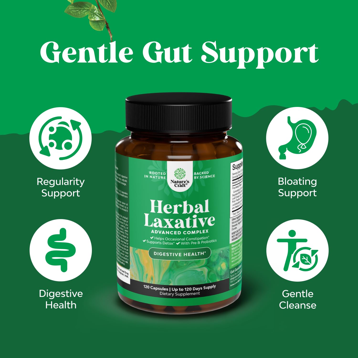 Natures Craft probiotic fortified capsules illustrating gut balance potential