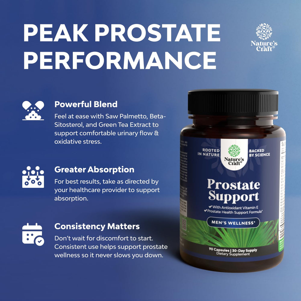 Packaging box showing natural herbal blend for men's health.