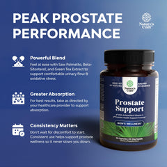 Packaging box showing natural herbal blend for men's health.